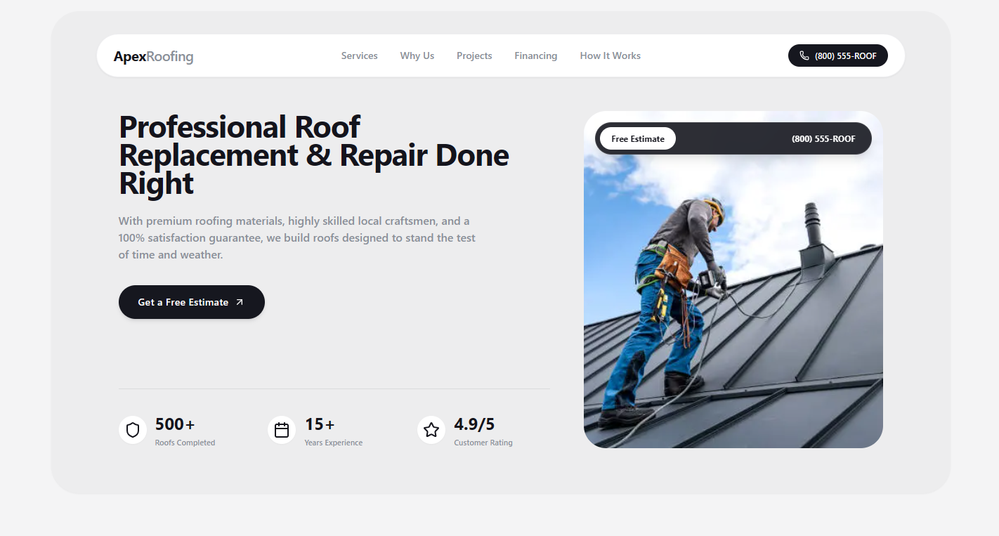ApexRoofing desktop screenshot